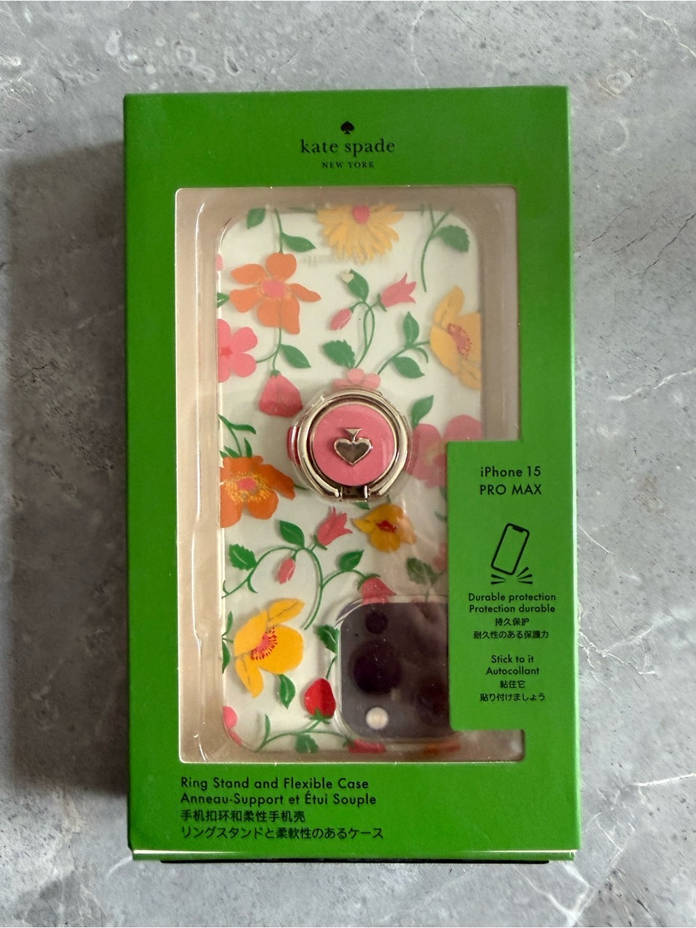Kate Spade iPhone 15 Pro Max ring stand case